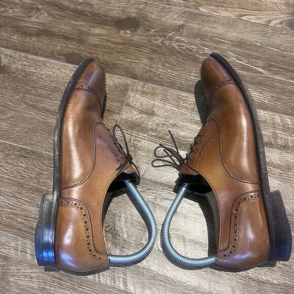 Cole Haan Oxford Shoes Men's 8.5 D Brown Cap Toe Leather USA Made Lace Up Dress - Picture 7 of 16